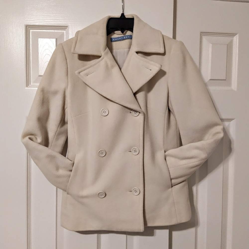 Smart Set Cream Short Peacoat Pea Coat XS